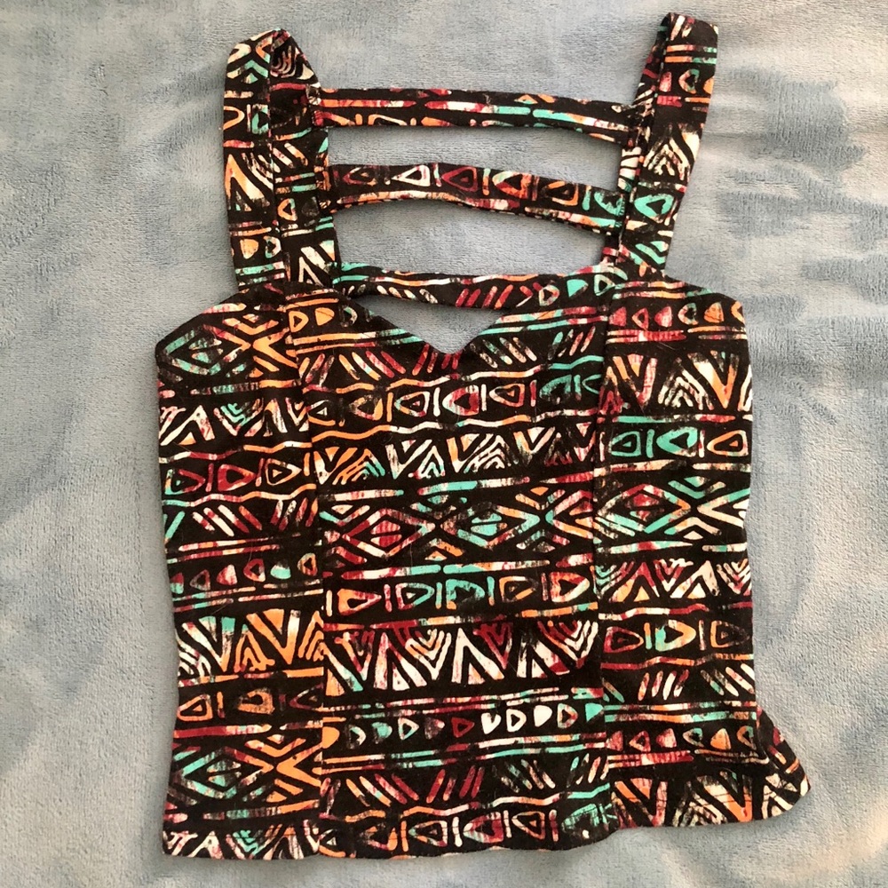 Tribal print crop top Tilly’s full tilt size M